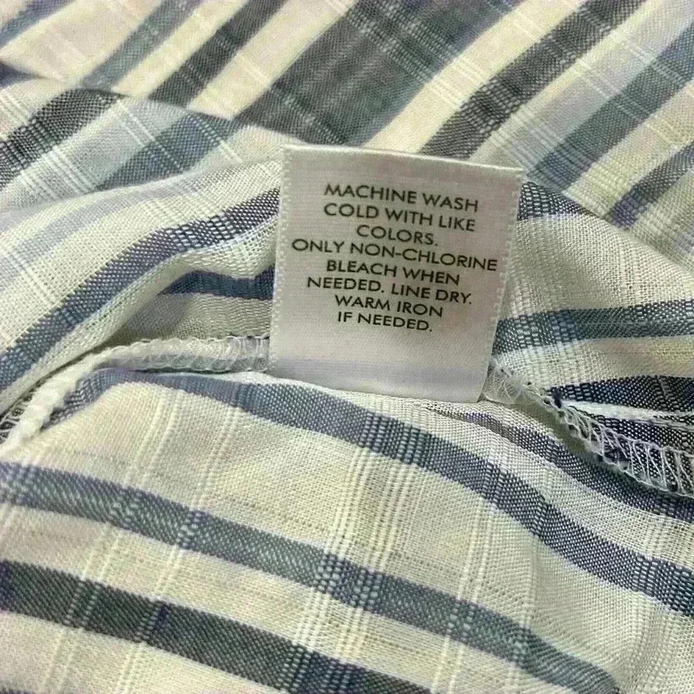 Westport Blue Striped Shirt Lightweight Bell Sleeve Button Up Blouse Top Size 1X - Picture 6 of 7